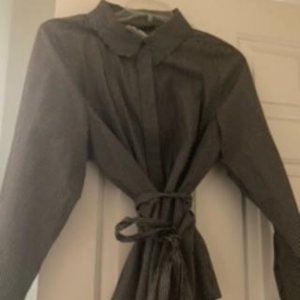 Button down shirt with tie belt